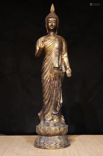 Chinese Gilt Bronze Standing Buddha