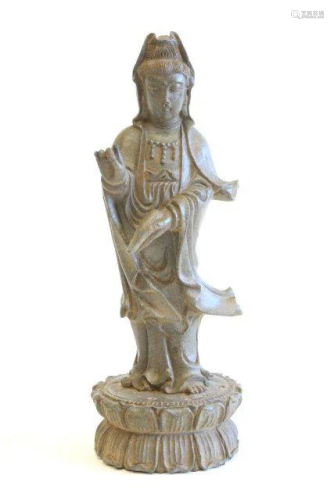 18th Century limestone figure of Quang Yin