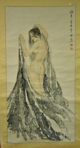 A CHINESE PAINTING OF LADY, 'XUE LIN XING'