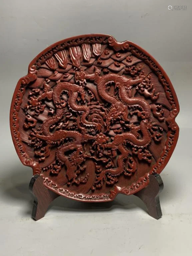 Chinese Cinnerbar Plate