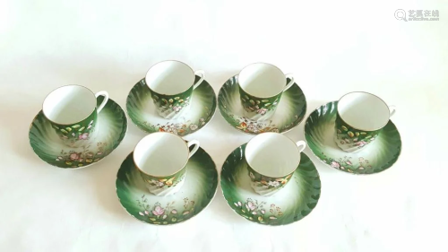 Imperial Russian Porcelain CupSaucer Set Kuznetsov