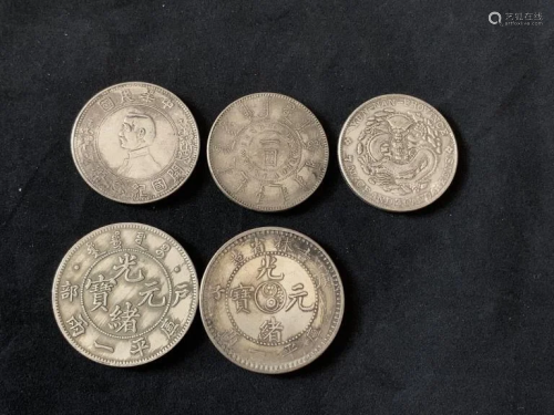 Group of Five Coins