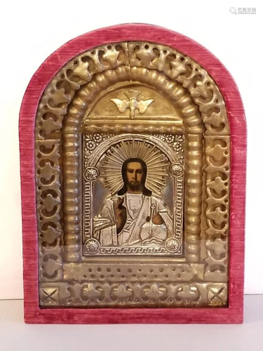 19C Russian Icon of Christ Kiot