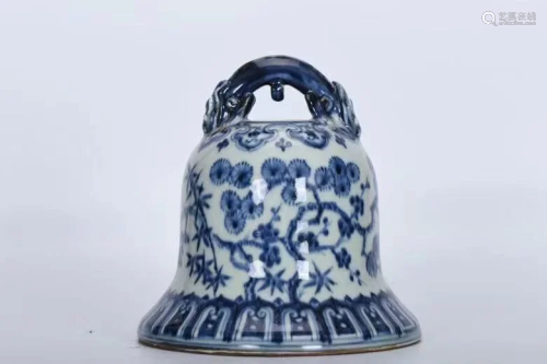 Chinese Blue and White Porcelain Bell