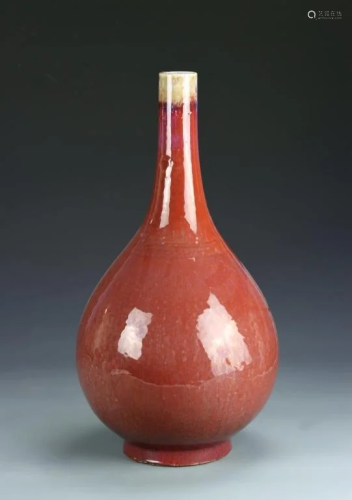 19th Century Oxblood bottle vase