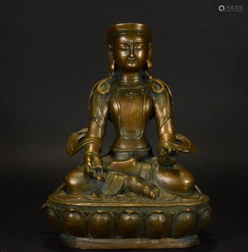 18th Century massive BRONZE SEATED BUDDHA