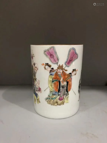 Chinese Famille Rose Porcelain Brushpot