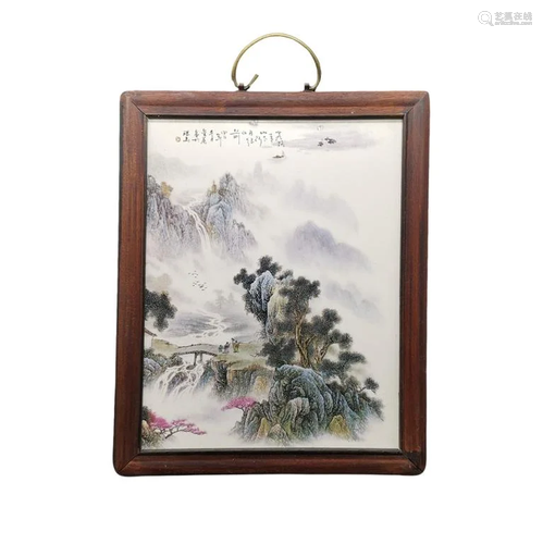 Chinese Famille Rose Porcelain Plaque