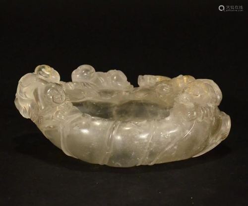 18th Century carved CRYSTAL playing boys WASHER