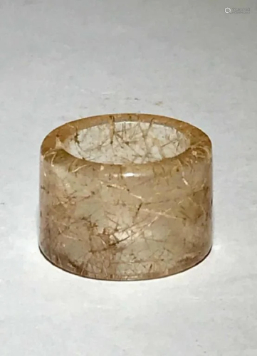 A Crystal hair carved Ring
