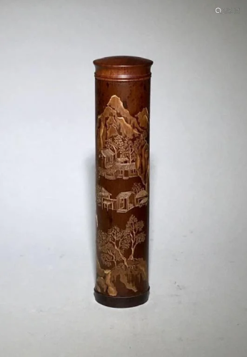 Republic Carved Bamboo incense holder