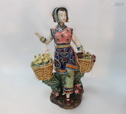 Chinese Famille Rose Porcelain Figurine