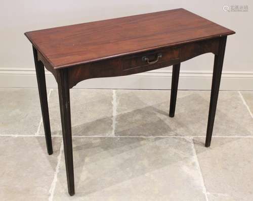 A George III mahogany side table, the rectangular moulded to...