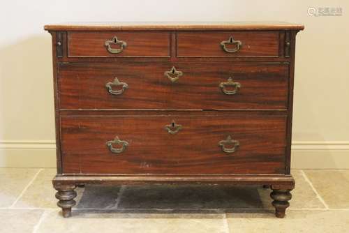 A George III mahogany chest of drawers, later converted from...