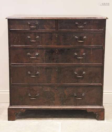 A George III mahogany chest of drawers, the rectangular moul...