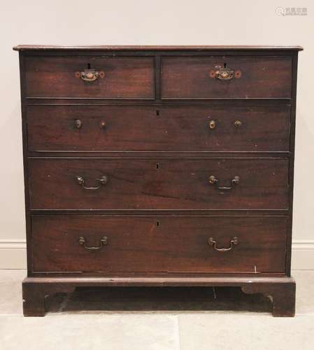 A George III mahogany chest of drawers, the rectangular moul...