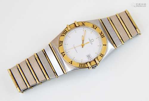 A gentleman's Omega Constellation bi-colour stainless steel ...