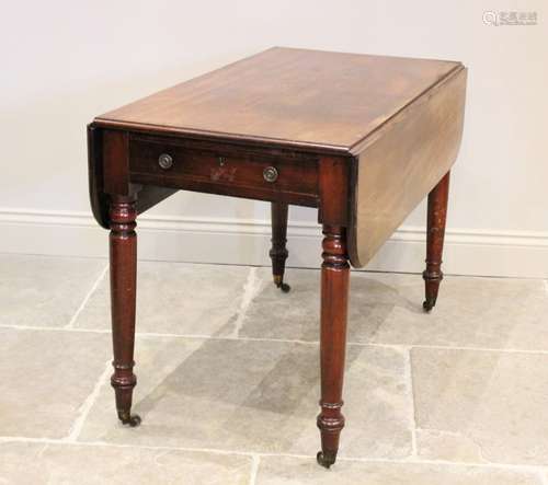 A mid 19th century mahogany Pembroke table, the rectangular ...