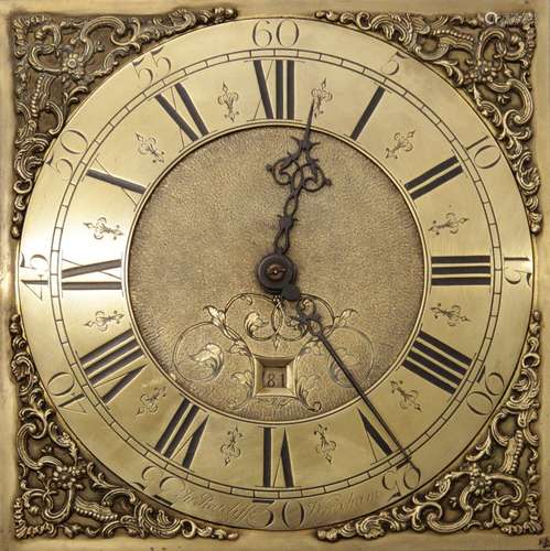 A mid 18th century oak and mahogany cross banded clock signe...