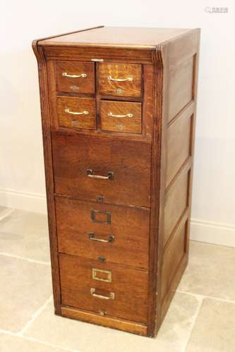 An early 20th century 'Shannon' oak filing cabinet, circa 19...