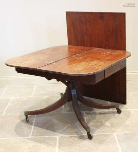 A Regency mahogany single pedestal extending dining table, t...