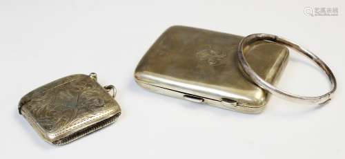 A George V silver cigarette case by Deakin & Francis, Birmin...