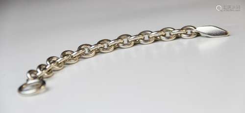 A Georg Jensen heavy cable link silver bracelet, uniform lin...