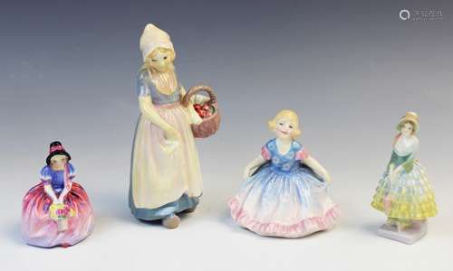 Four early Royal Doulton figurines, comprising: M66 'Monica'...