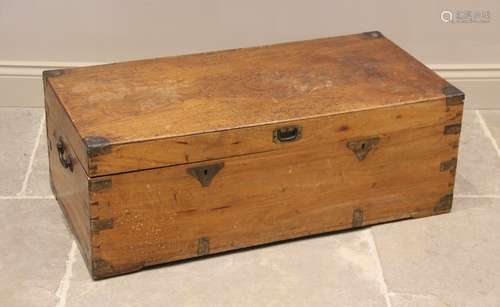 A 19th century camphor chest, applied with brass corner brac...