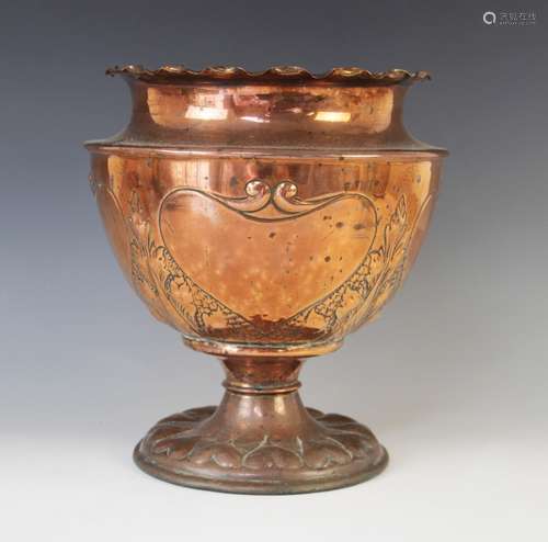 An Arts & Crafts copper vase in the manner of J & S Sankey, ...