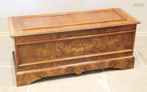 A Victorian burr walnut storage chest, later constructed, th...