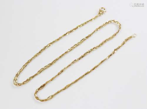 An 18ct gold necklace chain, the braided scroll-link chain w...
