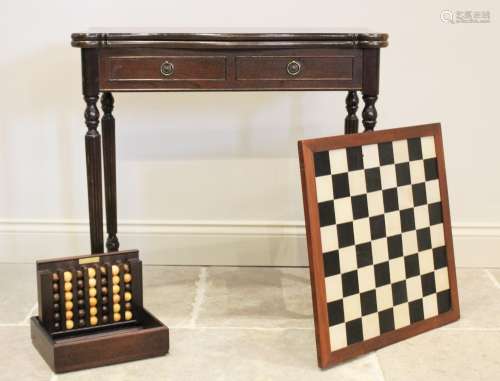 A George III style mahogany games table, late 20th century, ...