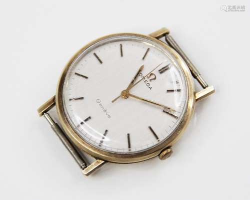 A gentleman's vintage Omega Geneve 9ct gold wristwatch, the ...