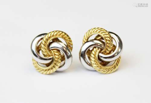 A pair of 18ct gold twist-design earrings, designed as four ...