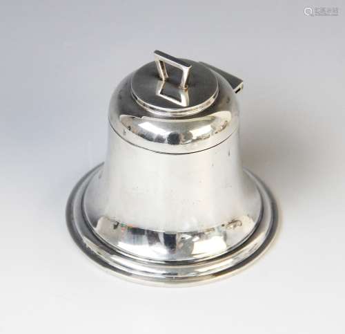 A George VI silver bell-shaped inkwell by A & J Zimmerman Lt...