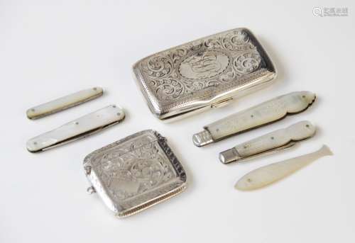 A silver George V vesta case by John Rose, Birmingham 1926, ...