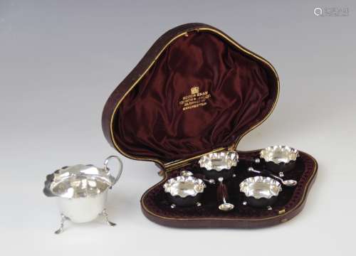 A selection of silver tableware, to include a Victorian case...