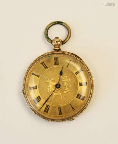 An early 20th century continental 14ct gold open face pocket...