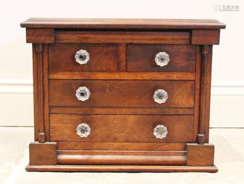 A Victorian mahogany apprentice/specimen chest, in the form ...