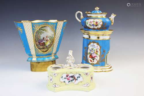 A French porcelain veilleuses-theieres (tea-warmer and night...