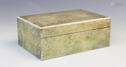 An Art Deco shagreen and ivory cigarette box, early 20th cen...