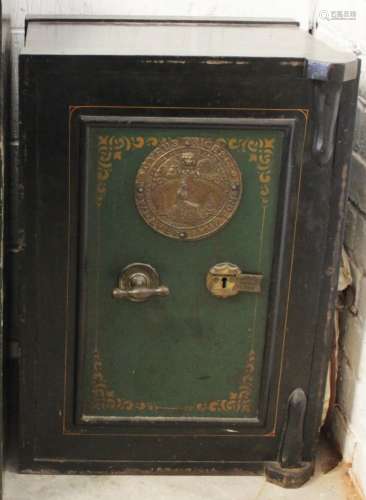 A late 19th century floor standing safe by Cyrus, Rice & Co,...