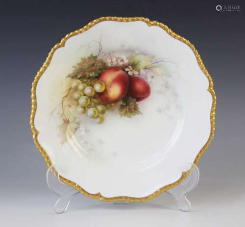 A Royal Worcester hand painted plate by Richard Sebright, ce...