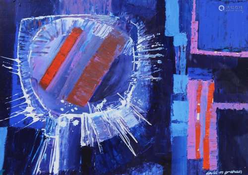 David M. Graham (British, modern school), Abstract in blues,...