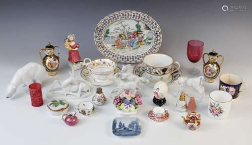 A selection of British and continental porcelain, 19th centu...