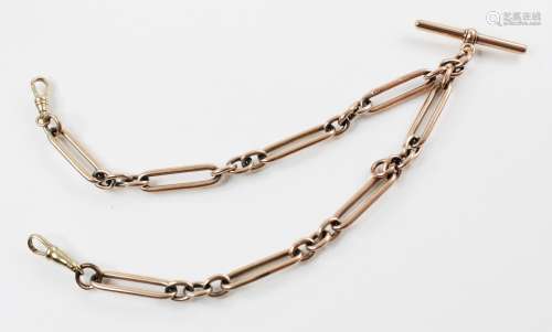 An early 20th century Albert chain, comprising two figaro li...