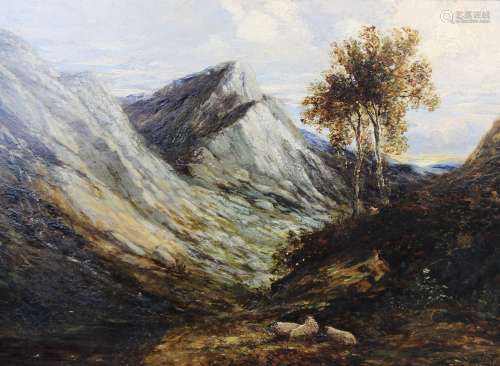 English school (19th century), Sheep in a mountainous landsc...