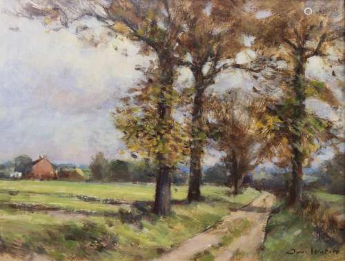 Owen Waters (1916-2004), 'Farm Road, Beighton, Norfolk', Oil...