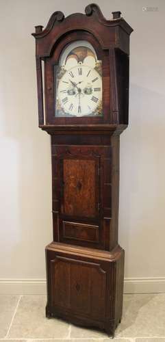 A George IV oak and mahogany eight day longcase clock, the 3...